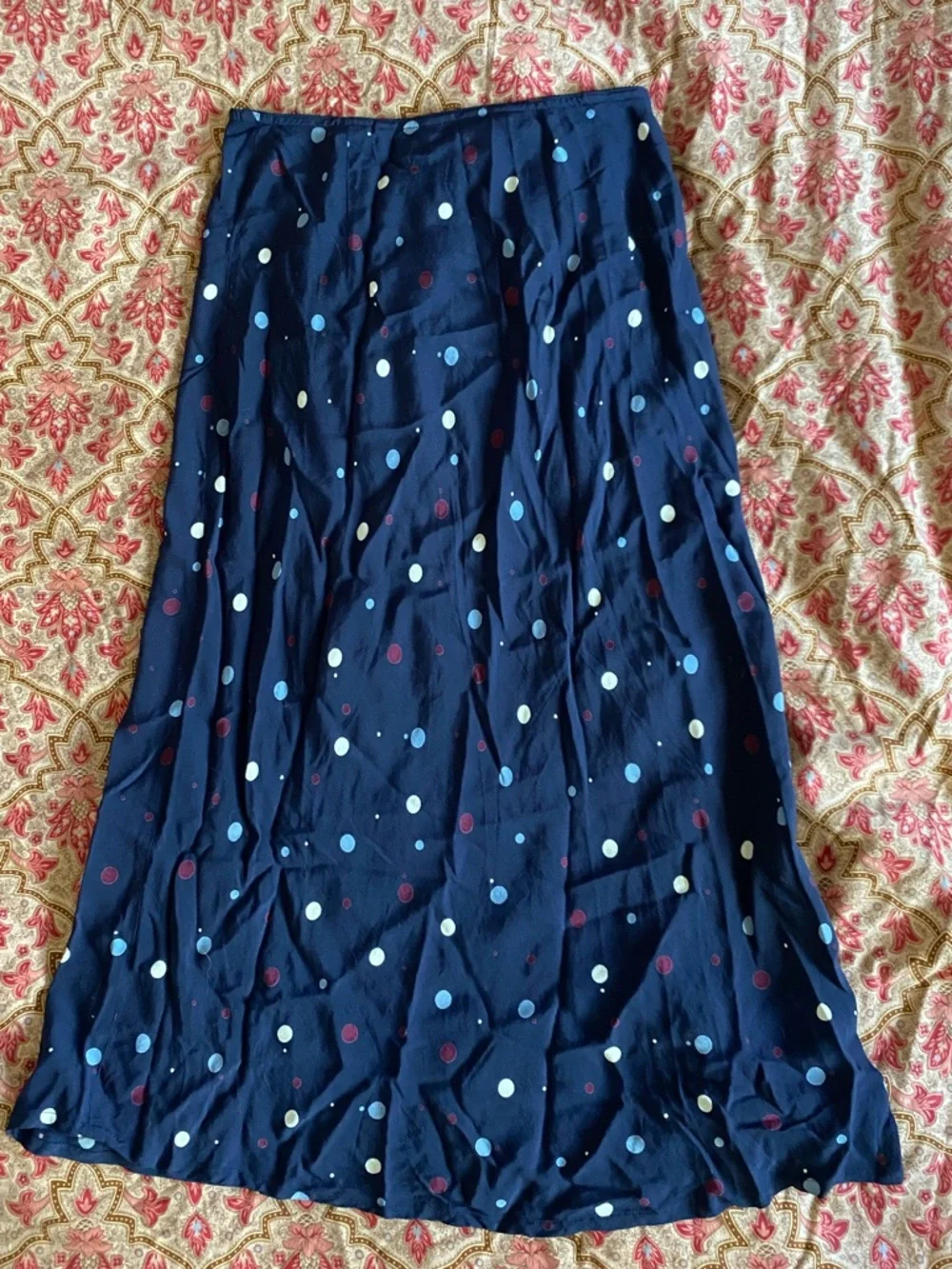 Vintage Eddie Bauer Navy Polka Dot A-Line Skirt size 6 - Picture 4 of 5